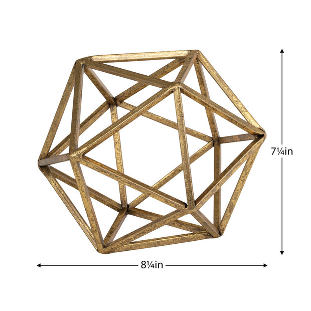Antiqued Gold Polygon Orb