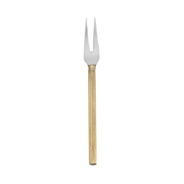 Brass Ribbed Cocktail Fork