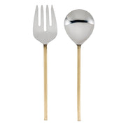 Brass Ribbed Salad Servers