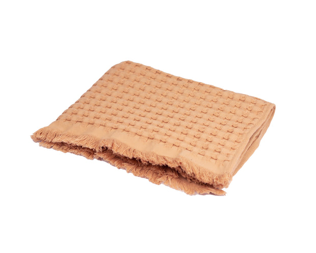 Terracotta Organic Cotton Waffle Hand Towel