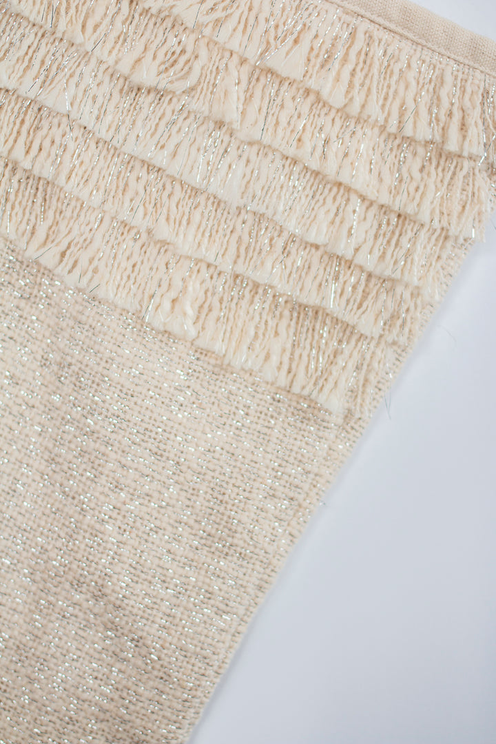 Ivory Fringe Stocking Set of 2