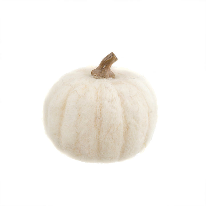 Small White Felt Pumpkin