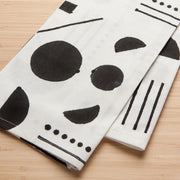 Black White Abstract Tea Towel