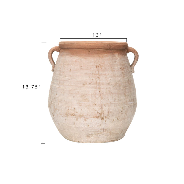 Large Antiqued Terracotta Urn