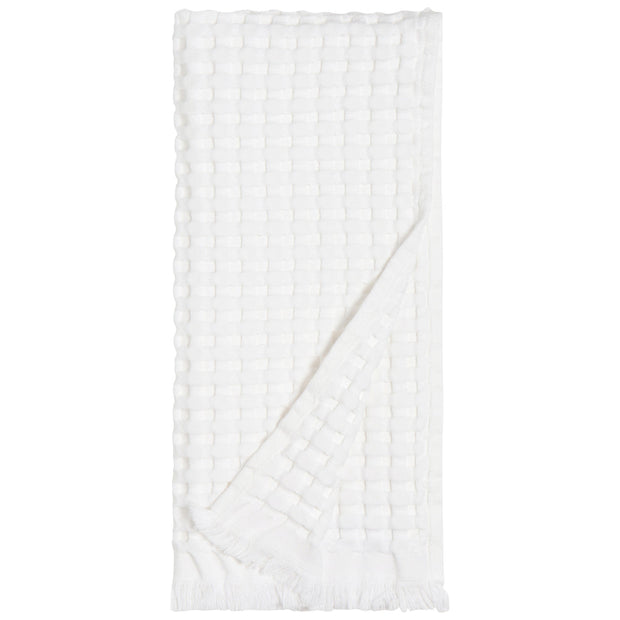 White Organic Cotton Waffle Hand Towel